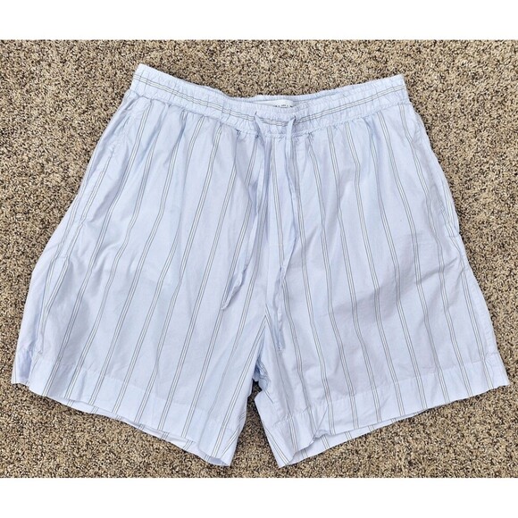 Bershka Unisex Flat Front Drawstring Pockets Blue Activewear Shorts Size L - Picture 3 of 7